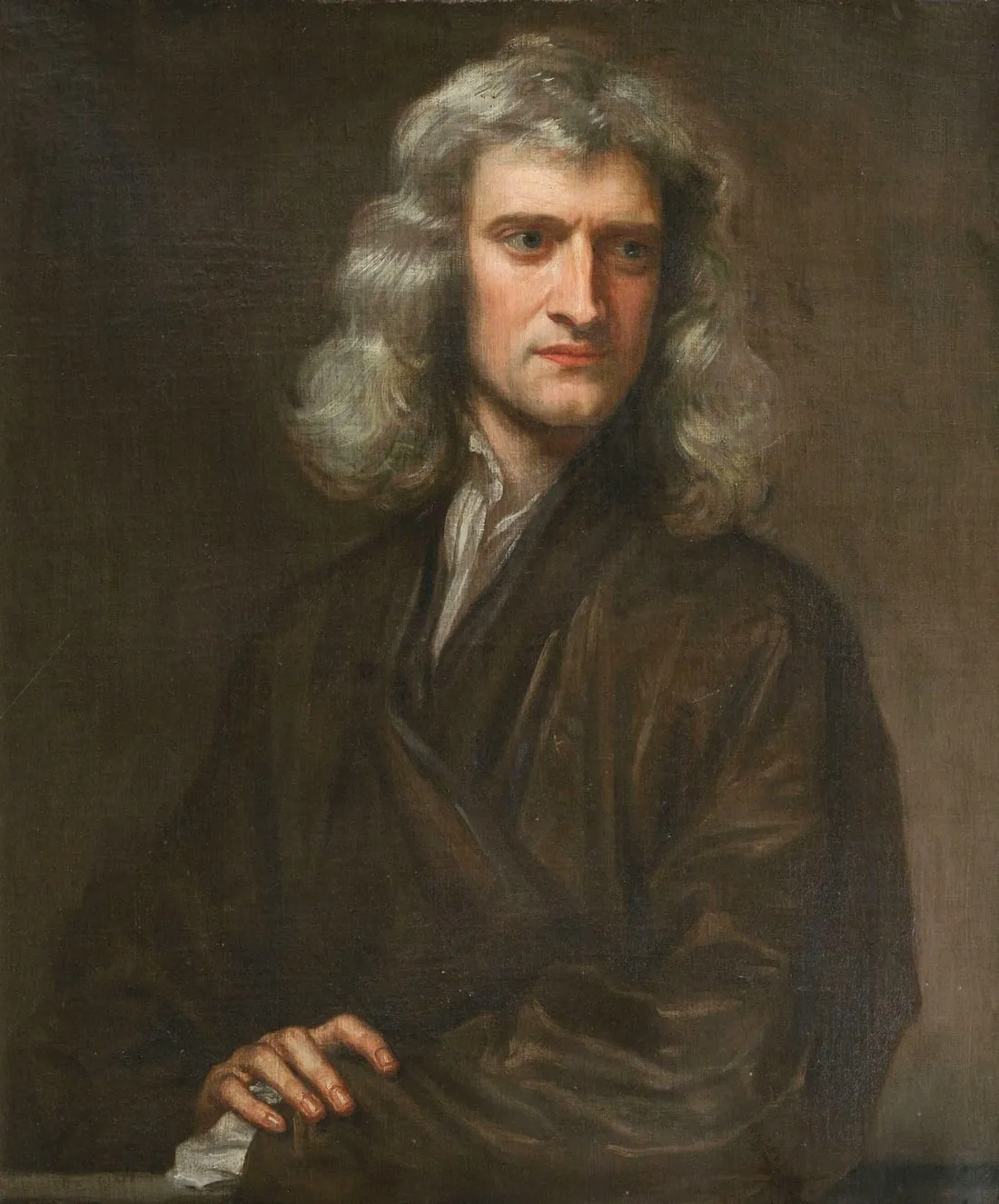 Portrait of Isaac Newton.